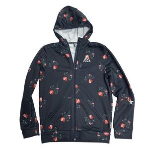 Maloja Girls Jacket Size Large Softshell Black & Floral Print Gorpcore Full Zip